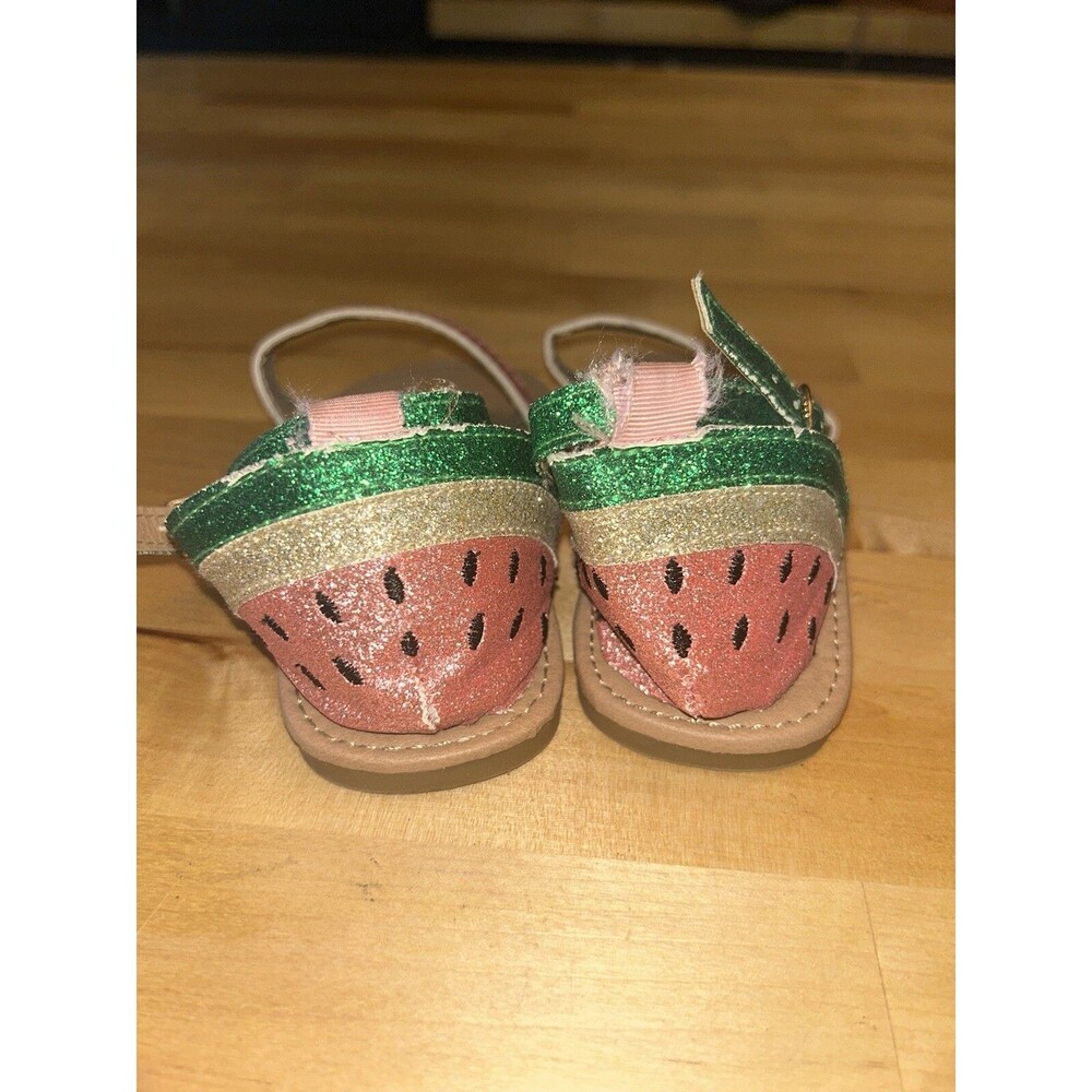 Toddler Girls Glitter Pink Watermelon Sandals Size 8